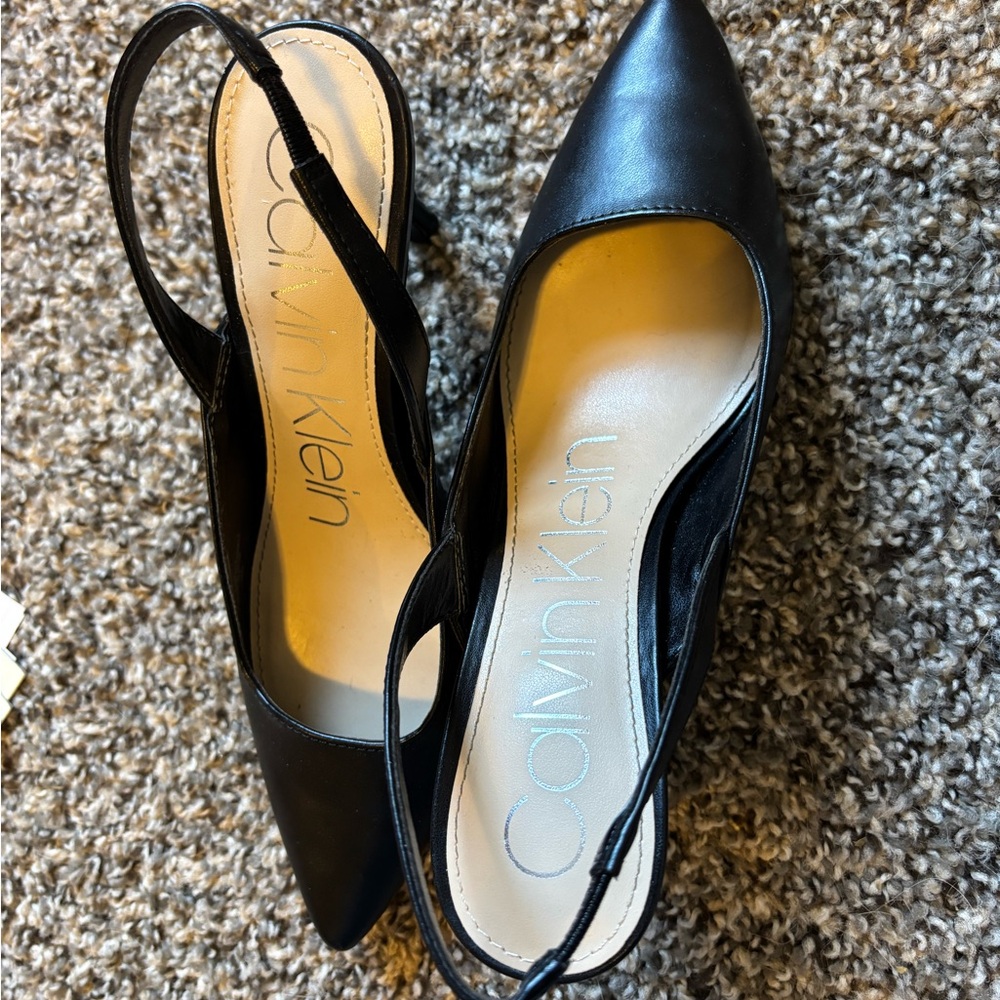 Calvin Klein Black Slingback Heels - Picture 2 of 9